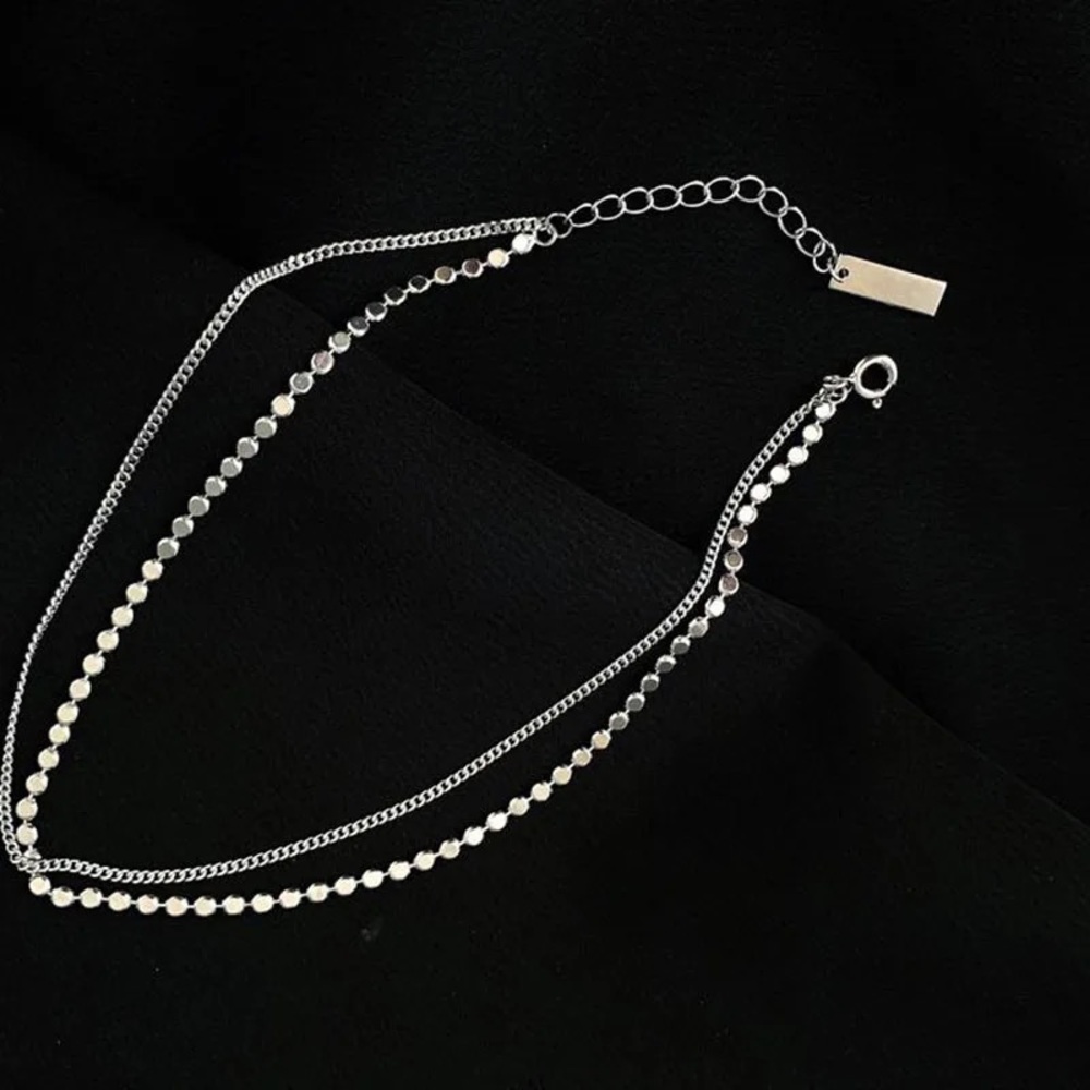 ✨NEW LAUNCH✨ Silver Color Anklet for Women, double chain, pretty and shine - Picture 4 of 5